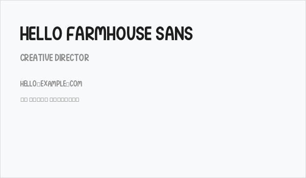 Hello Farmhouse Sans Business Card