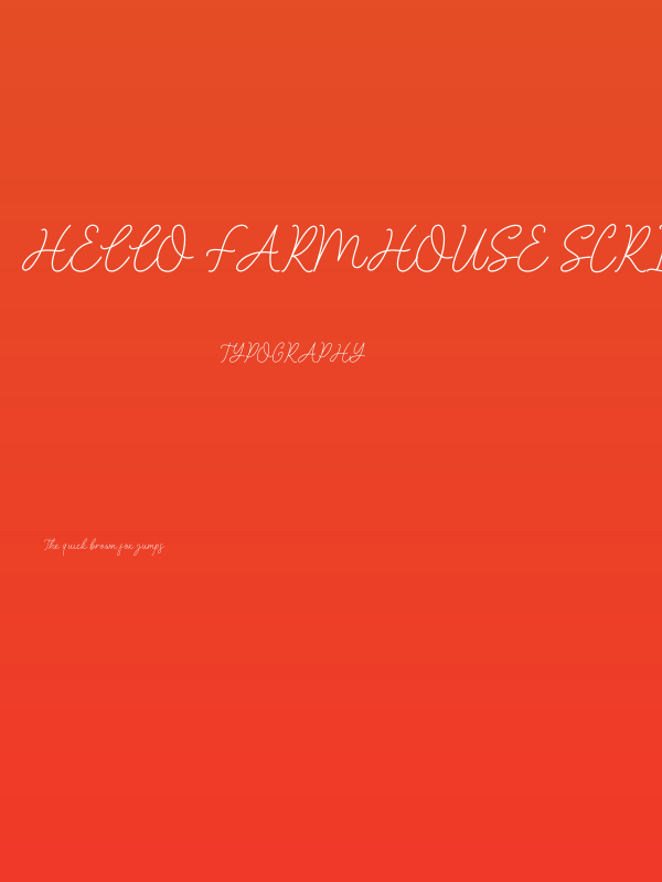 Hello Farmhouse Script Poster