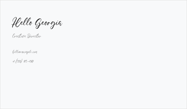 Hello Georgia Business Card