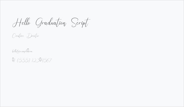 Hello Graduation Script Business Card