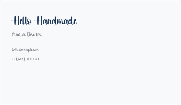 Hello Handmade Business Card