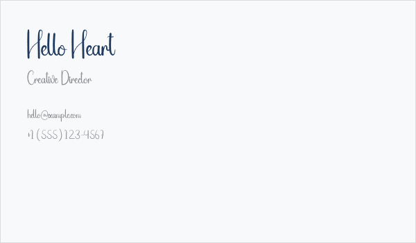 Hello Heart Business Card