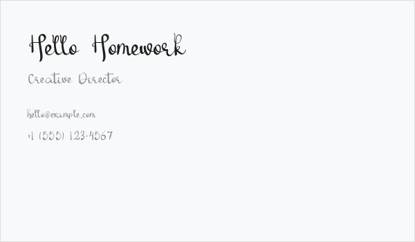 Hello Homework Business Card