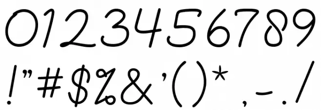 Hello I'am Coming [version 2] Font OTHER CHARS