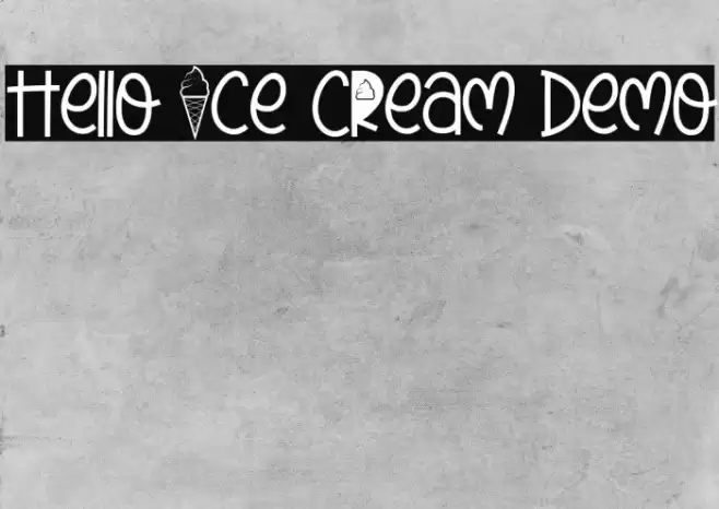 Hello Ice Cream Demo Font examples