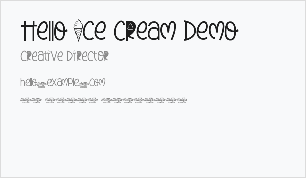 Hello Ice Cream Demo Business Card