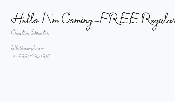 Hello I'm Coming-FREE Regular Business Card