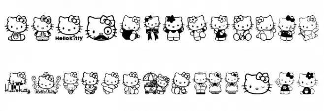 Hello Kitty Шрифта ВЕРХНИЙ