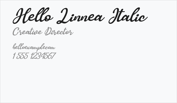 Hello Linnea Italic Business Card
