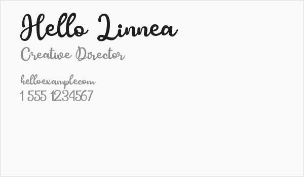 Hello Linnea Business Card