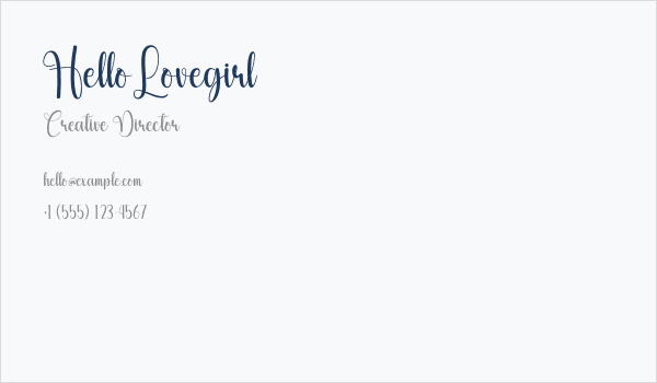 Hello Lovegirl Business Card