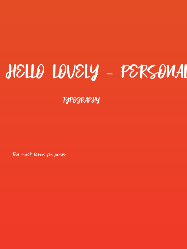 Hello Lovely - Personal Use Poster