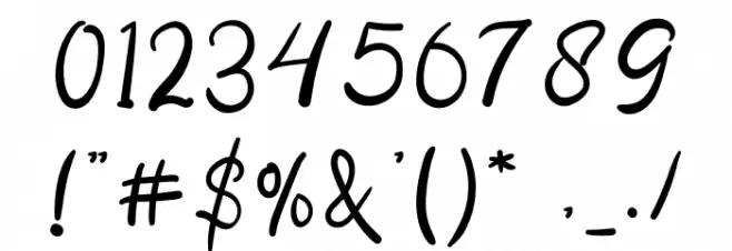 Hello Lovely Font OTHER CHARS