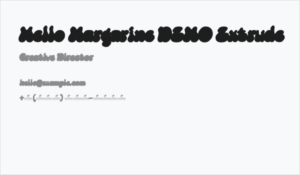 Hello Margarine DEMO Extrude Business Card