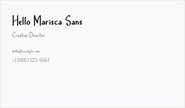 Hello Marisca Sans Business Card