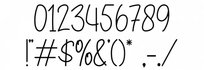 Hello Marshmallow Font OTHER CHARS