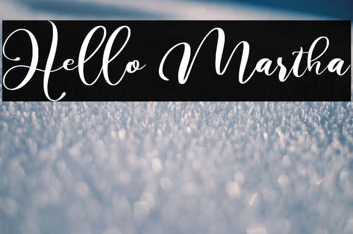 Hello Martha Example 1