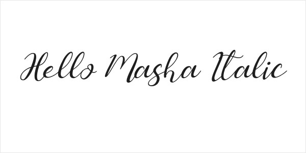 Hello Masha Italic Logo