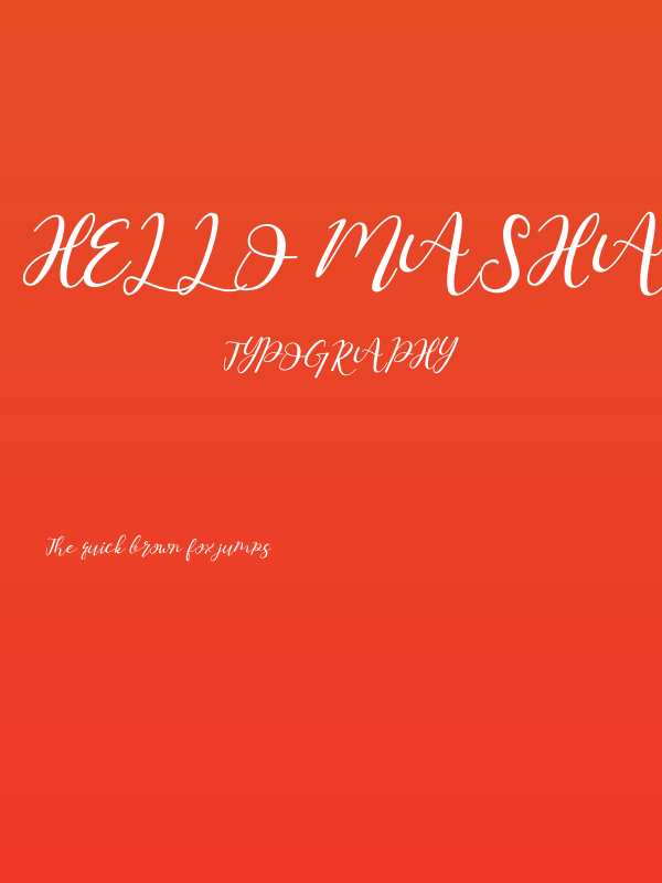 Hello Masha Italic Poster