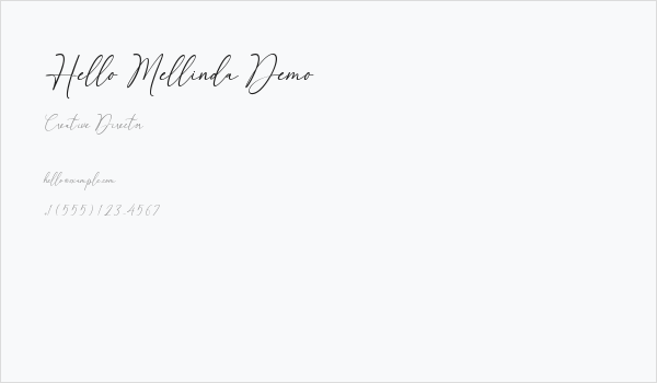 Hello Mellinda Demo Business Card