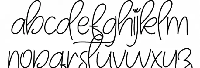 Hello Melody Schriftart Kleinbuchstaben