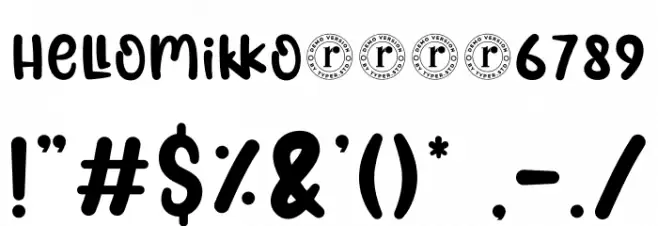 Hello Mikko Font OTHER CHARS