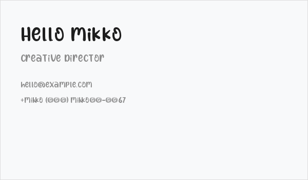 Hello Mikko Business Card