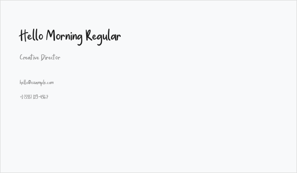 Hello Morning Regular Business Card