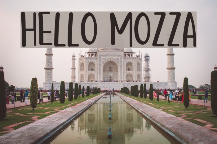 Hello Mozza Font examples