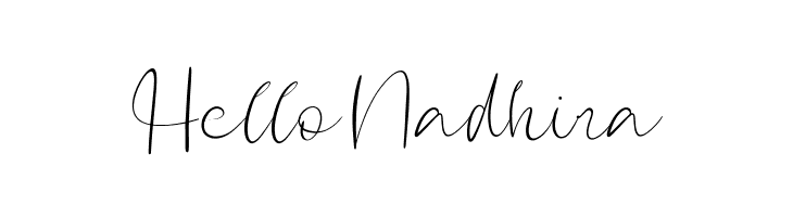Hello Nadhira  font caratteri gratis