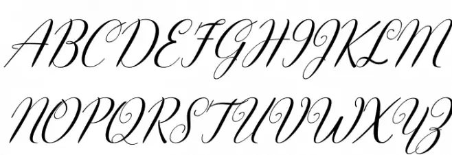 Hello Olivia Italic 字体 大写