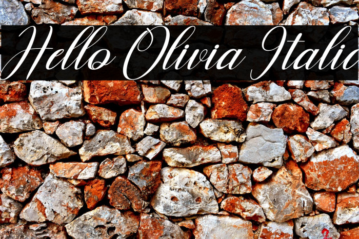 Hello Olivia Italic Example 2