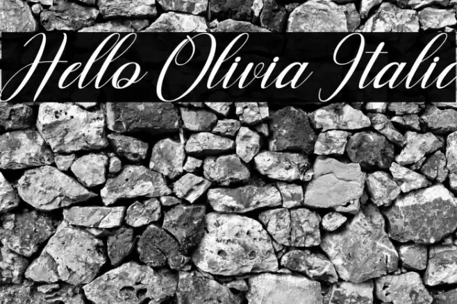Hello Olivia Italic Font examples