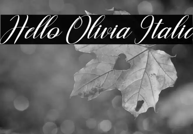 Hello Olivia Italic Font examples