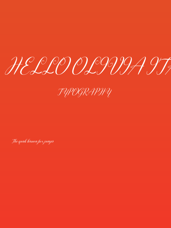 Hello Olivia Italic Poster