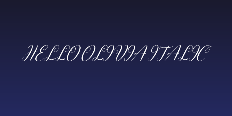 Hello Olivia Italic Social Header