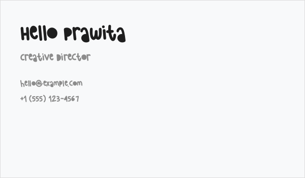 Hello Prawita Business Card