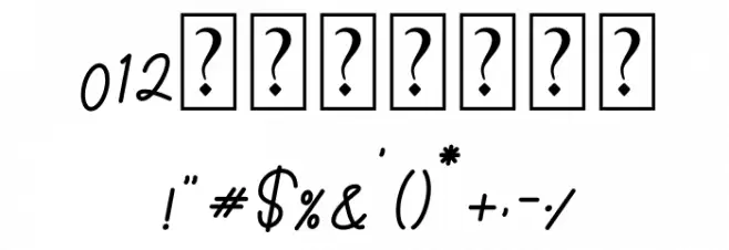Hello Pretty Font OTHER CHARS
