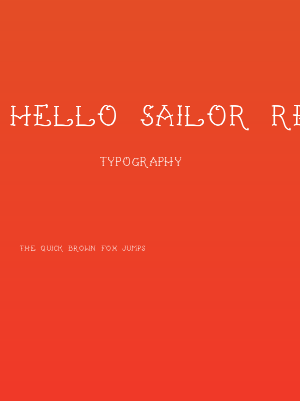 Hello Sailor Regular Poster