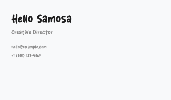 Hello Samosa Business Card