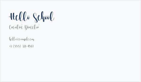 Hello School Business Card