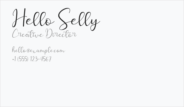Hello Selly Business Card
