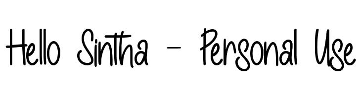 Hello Sintha - Personal Use  Free Fonts Download