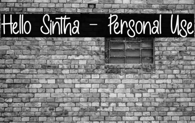 Hello Sintha - Personal Use Font examples
