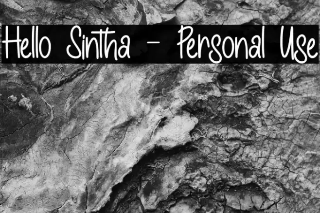 Hello Sintha - Personal Use Font examples