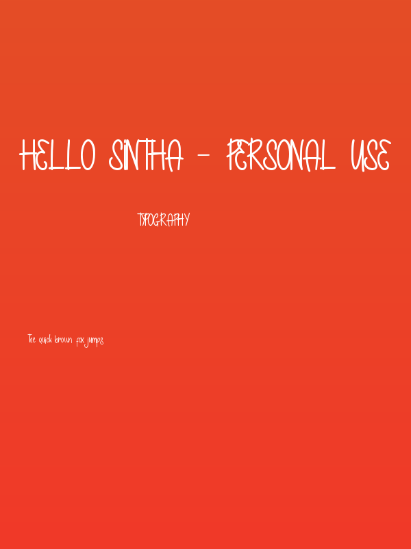 Hello Sintha - Personal Use Poster