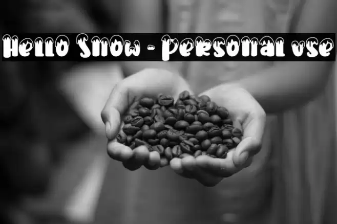 Hello Snow - Personal use Font examples