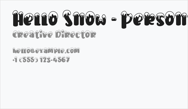 Hello Snow - Personal use Business Card