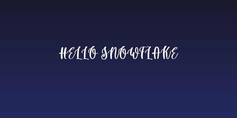 Hello Snowflake Social Header