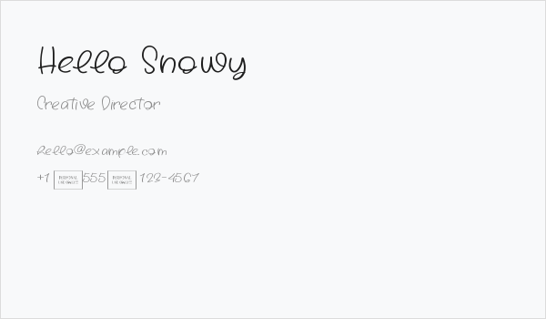 Hello Snowy Business Card